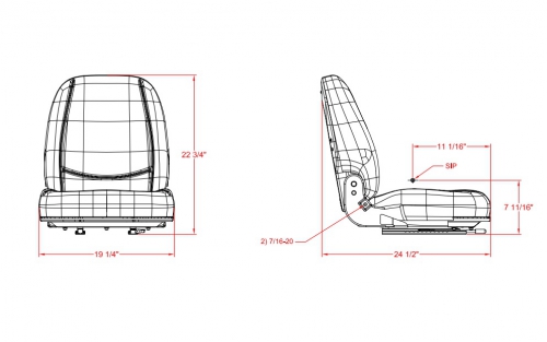 NEW BLACK HIGH BACK SEAT FOR OLDER KIOTI DK45 & DK50 COMPACT TRACTORS # ...