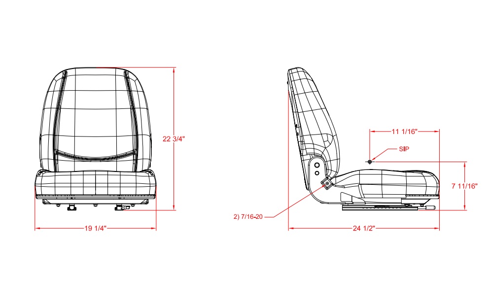John Deere Personal Posture Brown Fabric Seat Cushion for 40, 50, 55, 60  Series Cab Tractors w/Hydraulic Suspensions #RI