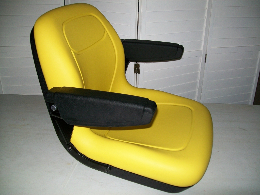 YELLOW SEAT W/FLIPUP ARM RESTS FIT JOHN DEERE COMPACT TRACTOR 4200, 4300, 4400, 4500, 4600