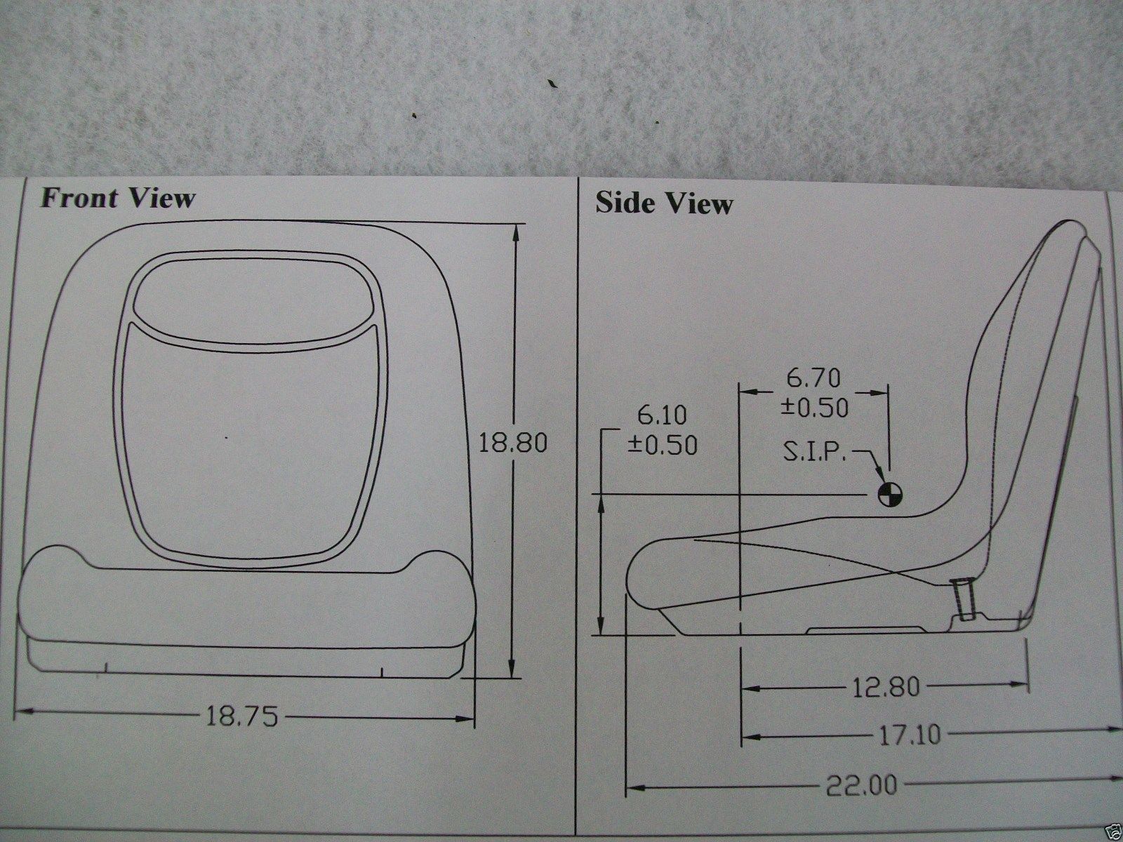 YELLOW SEAT JOHN DEERE F510, 240, 245, 260, 265, 285, 320, 325, 335, 345, 425, AM123666 #GU