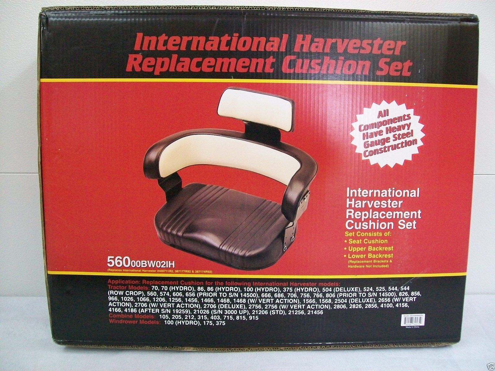 3 PIECE SEAT & BRACKETS IH INTERNATIONAL TRACTORS, 706, 806, 856, 1206, 1256, 826 #GJ