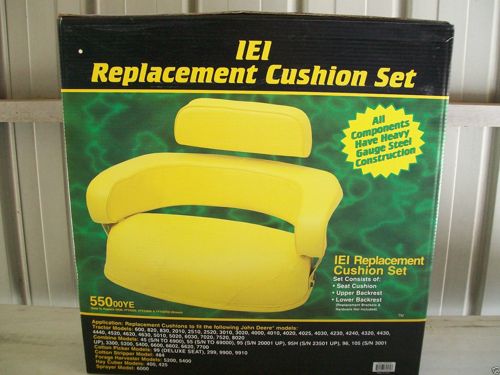 3 PIECE YELLOW SEAT ASSEMBLY JOHN DEERE 3010, 3020, 4020, 4320, 5020, 6030, 7520 EX Seat